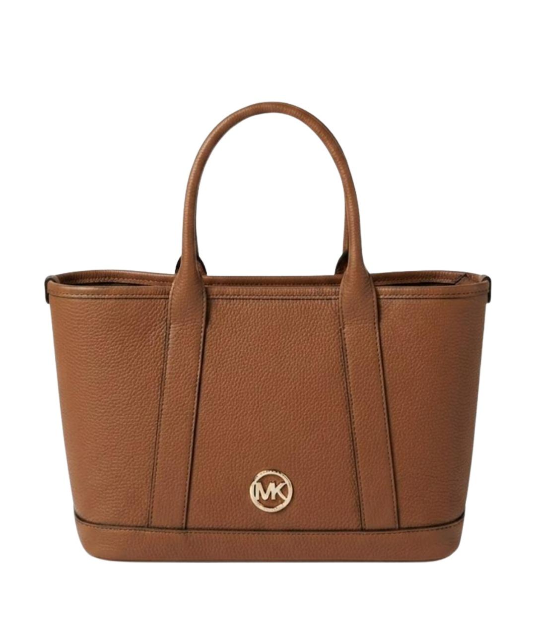 MICHAEL KORS Коричневая кожаная сумка с короткими ручками, фото 1