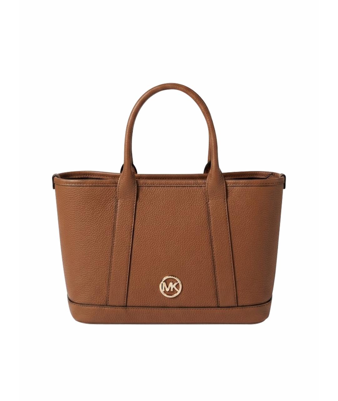 MICHAEL KORS Коричневая кожаная сумка с короткими ручками, фото 8