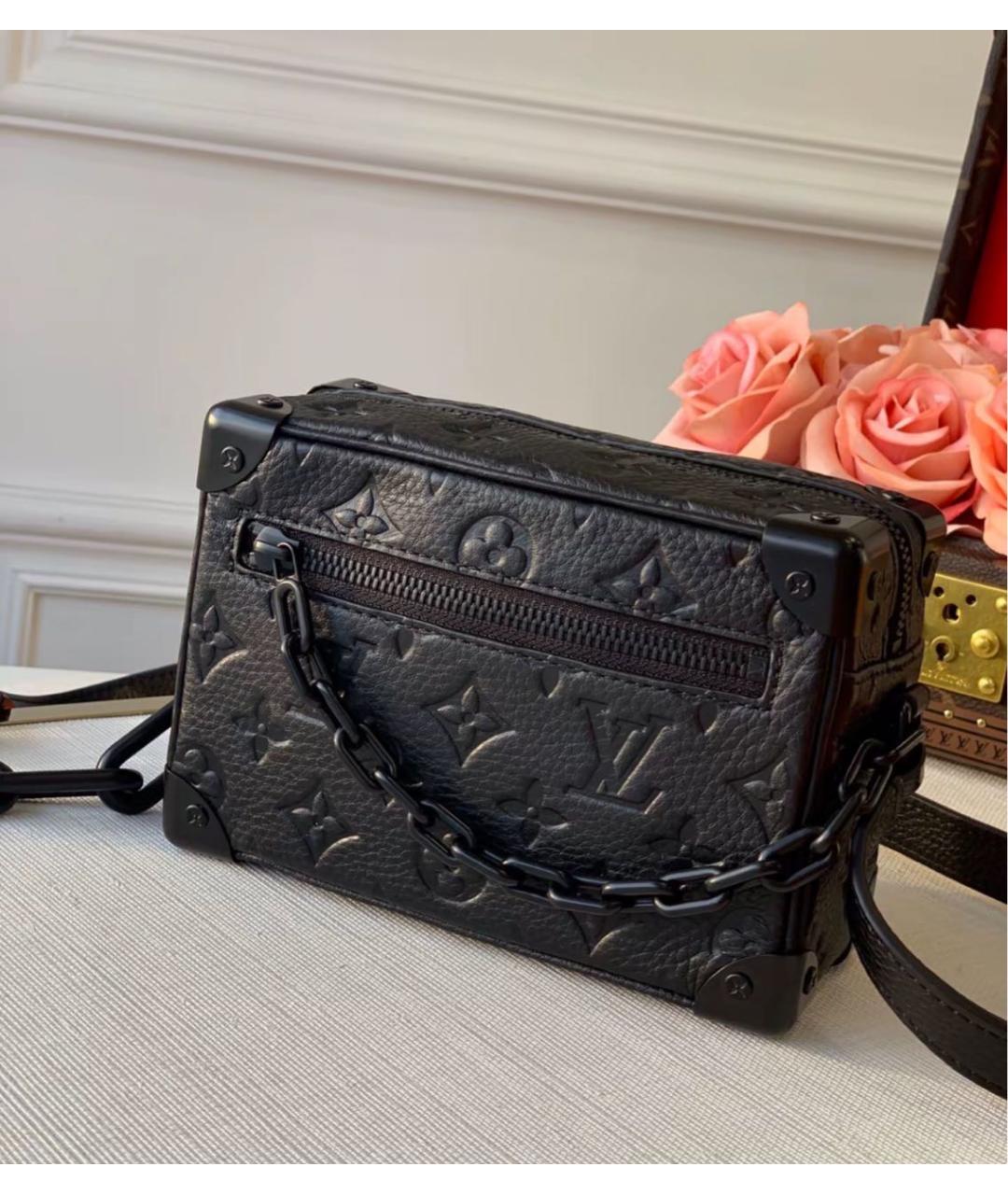 LOUIS VUITTON Черная кожаная сумка через плечо, фото 3