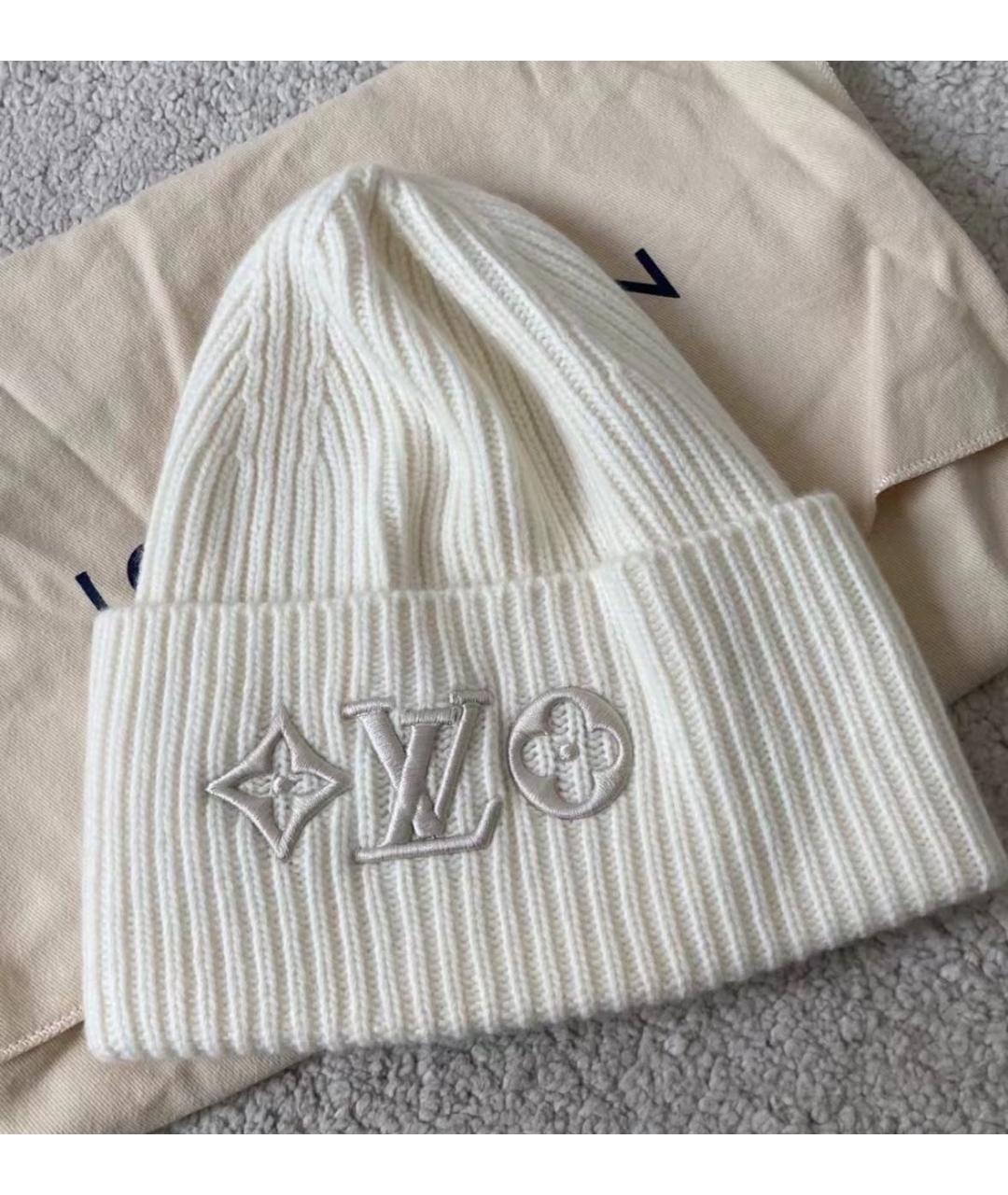LOUIS VUITTON Бежевая шерстяная шапка, фото 3