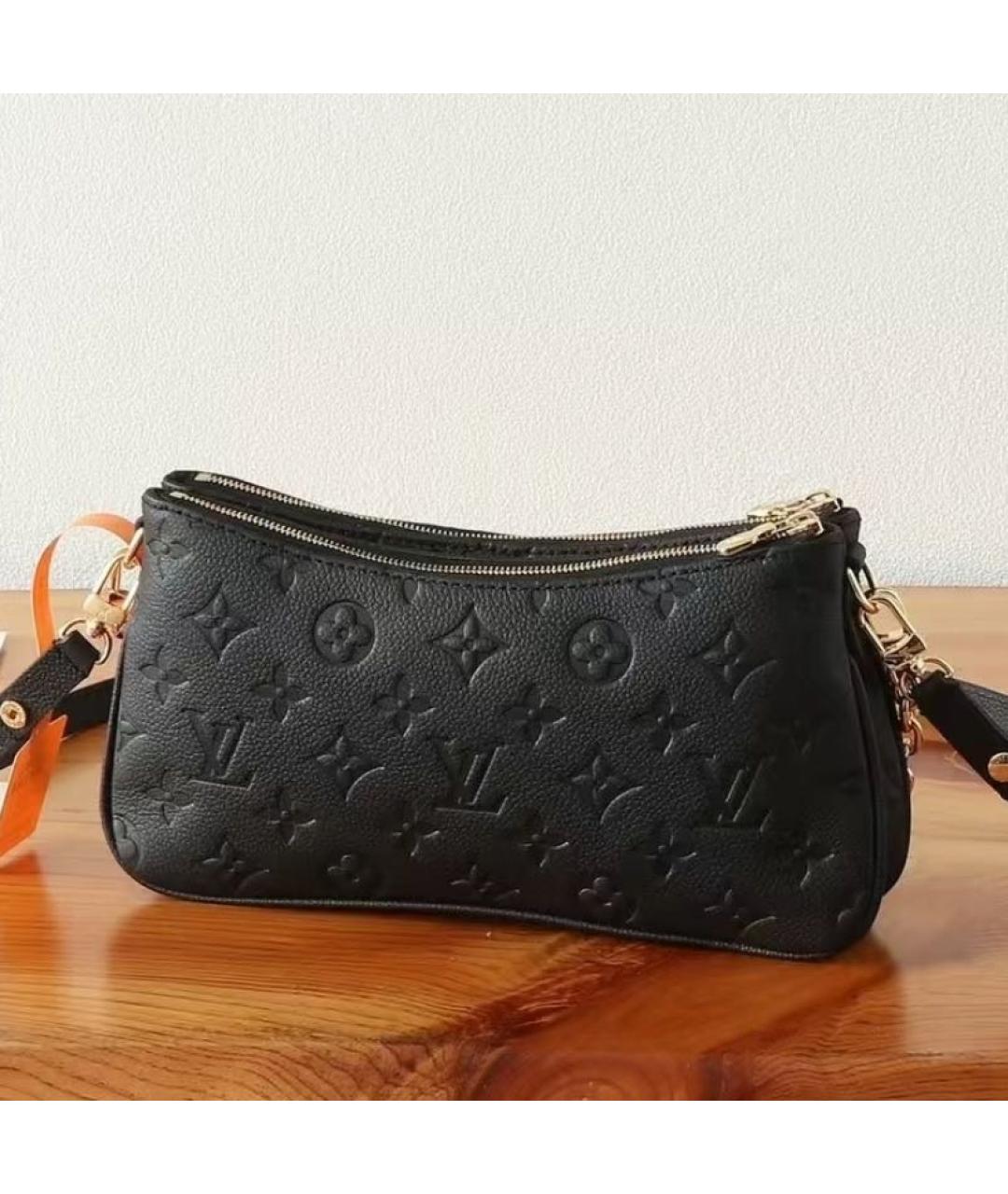 LOUIS VUITTON Черная кожаная сумка через плечо, фото 4