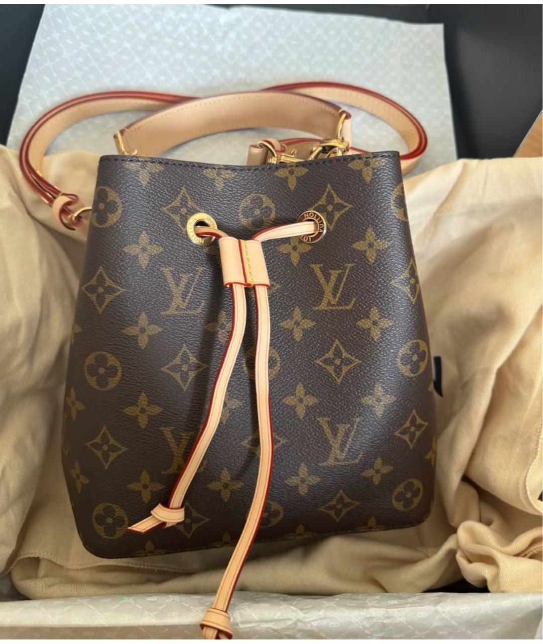 LOUIS VUITTON Коричневая сумка через плечо из канвы, фото 4