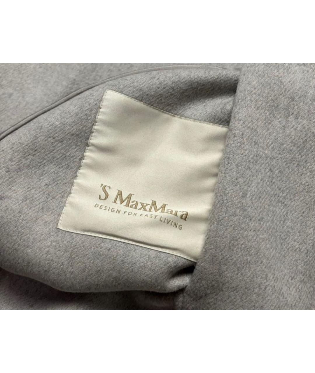 'S MAX MARA Серое шерстяное пальто, фото 3