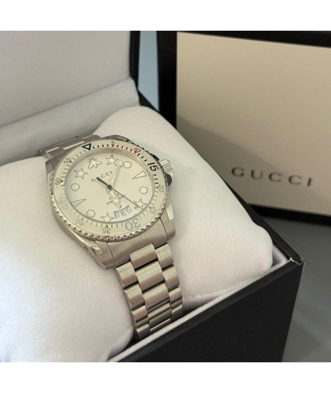 GUCCI Серебряные стальные часы, фото 5