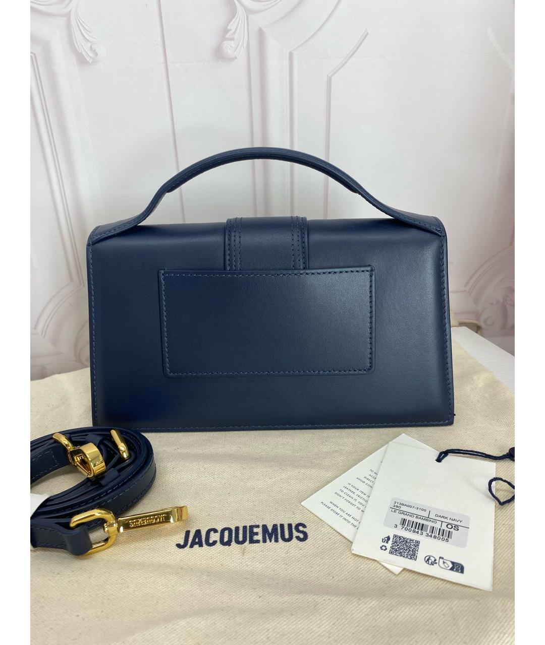 JACQUEMUS Синяя кожаная сумка через плечо, фото 3