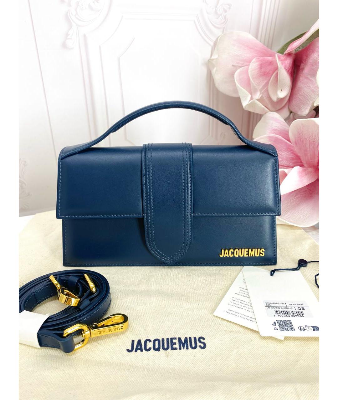 JACQUEMUS Синяя кожаная сумка через плечо, фото 5