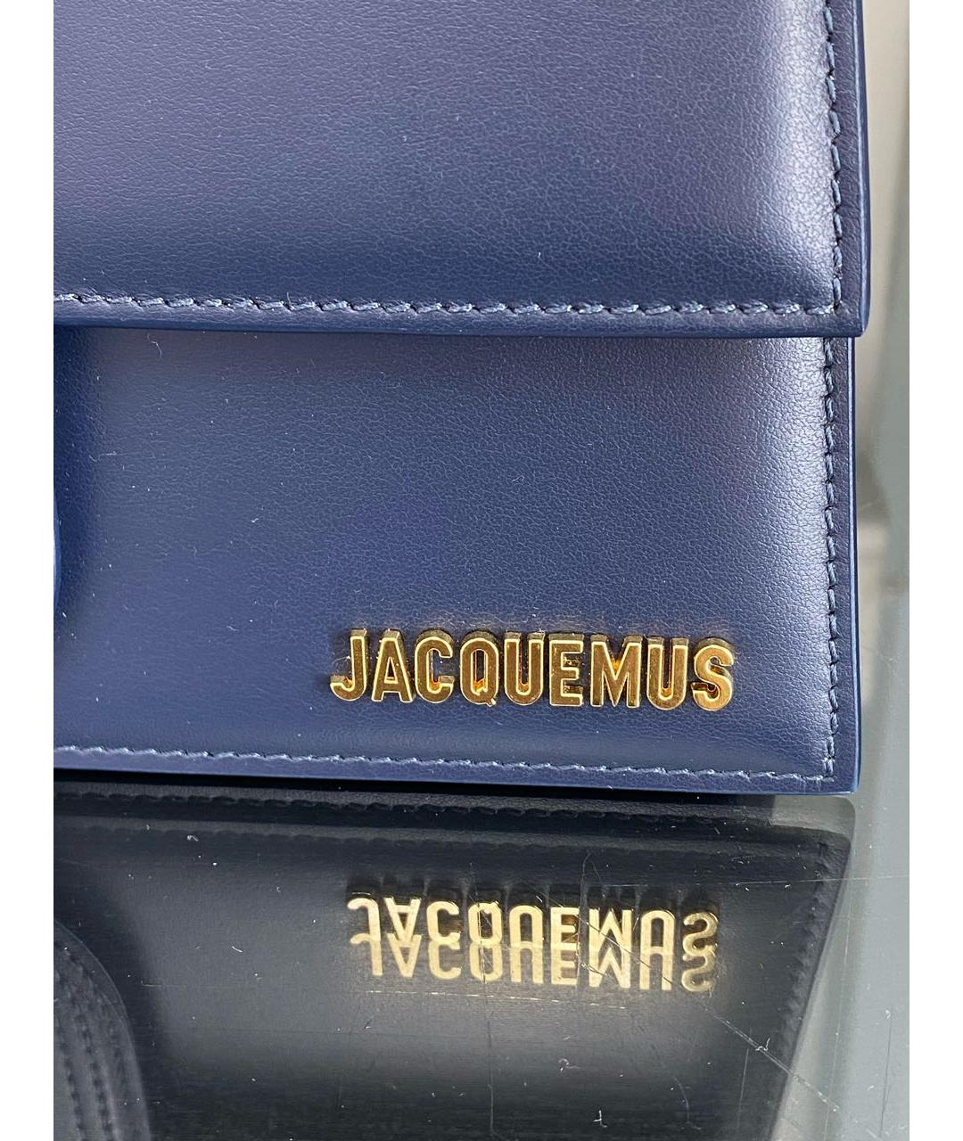 JACQUEMUS Синяя кожаная сумка через плечо, фото 7