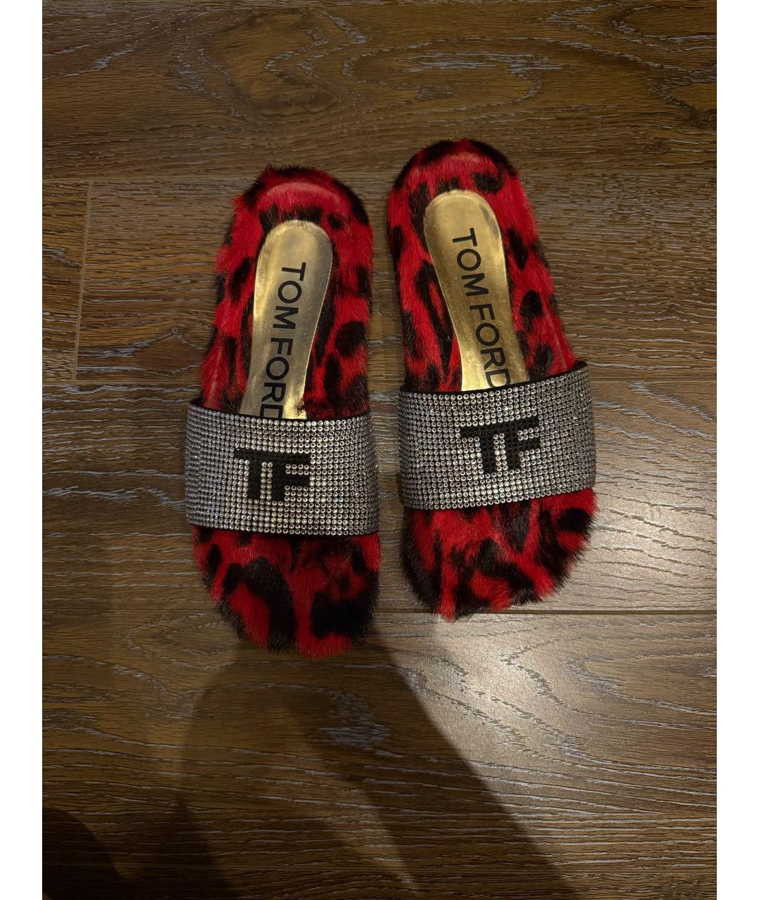 TOM FORD Красные шлепанцы, фото 2