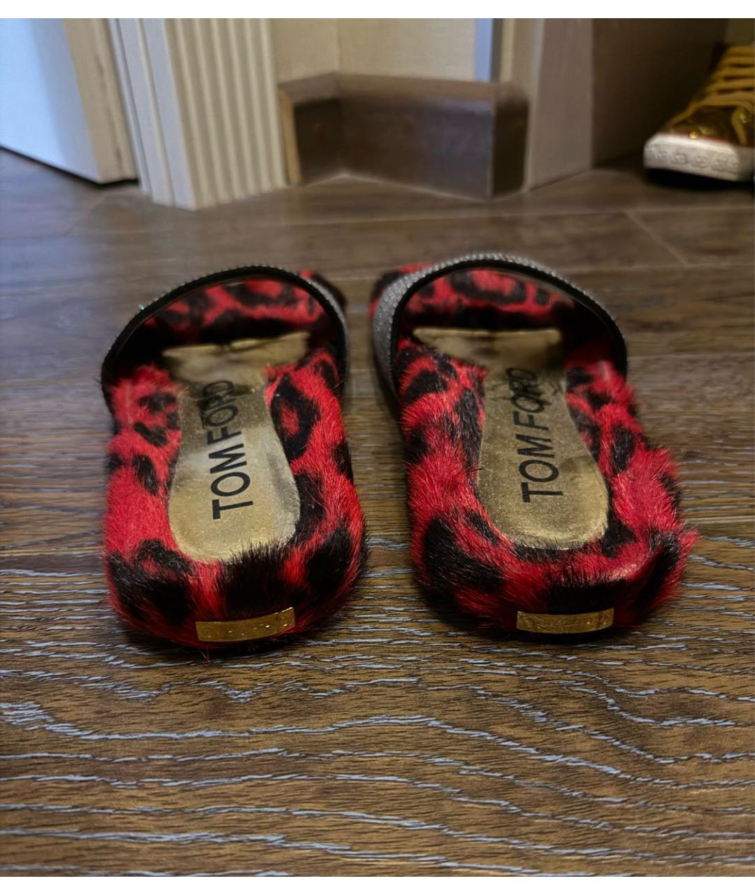 TOM FORD Красные шлепанцы, фото 5