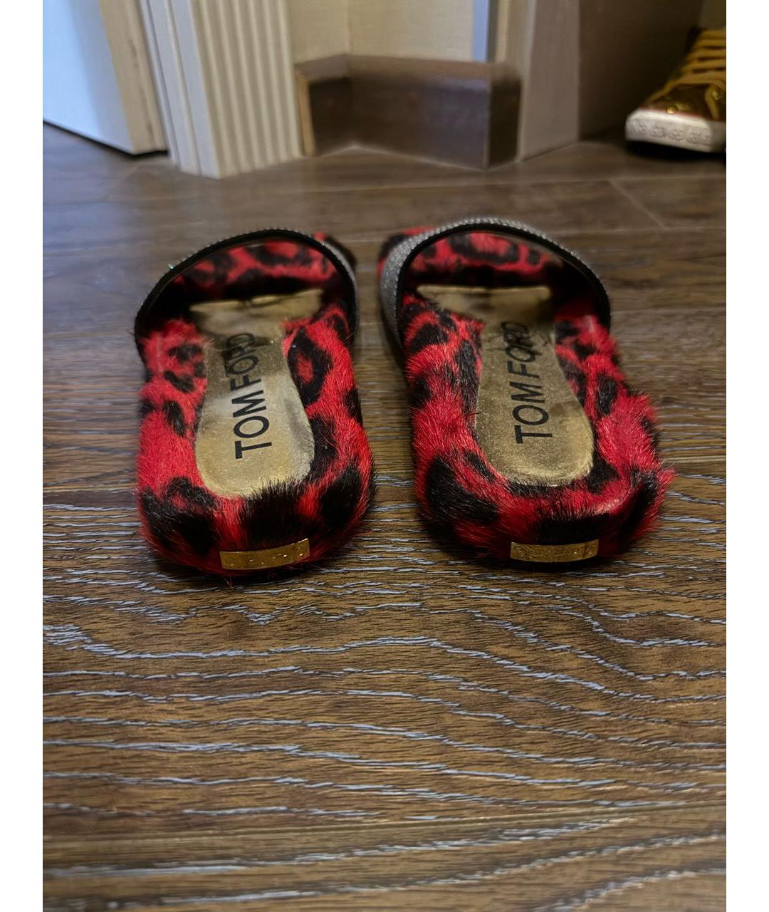 TOM FORD Красные шлепанцы, фото 6
