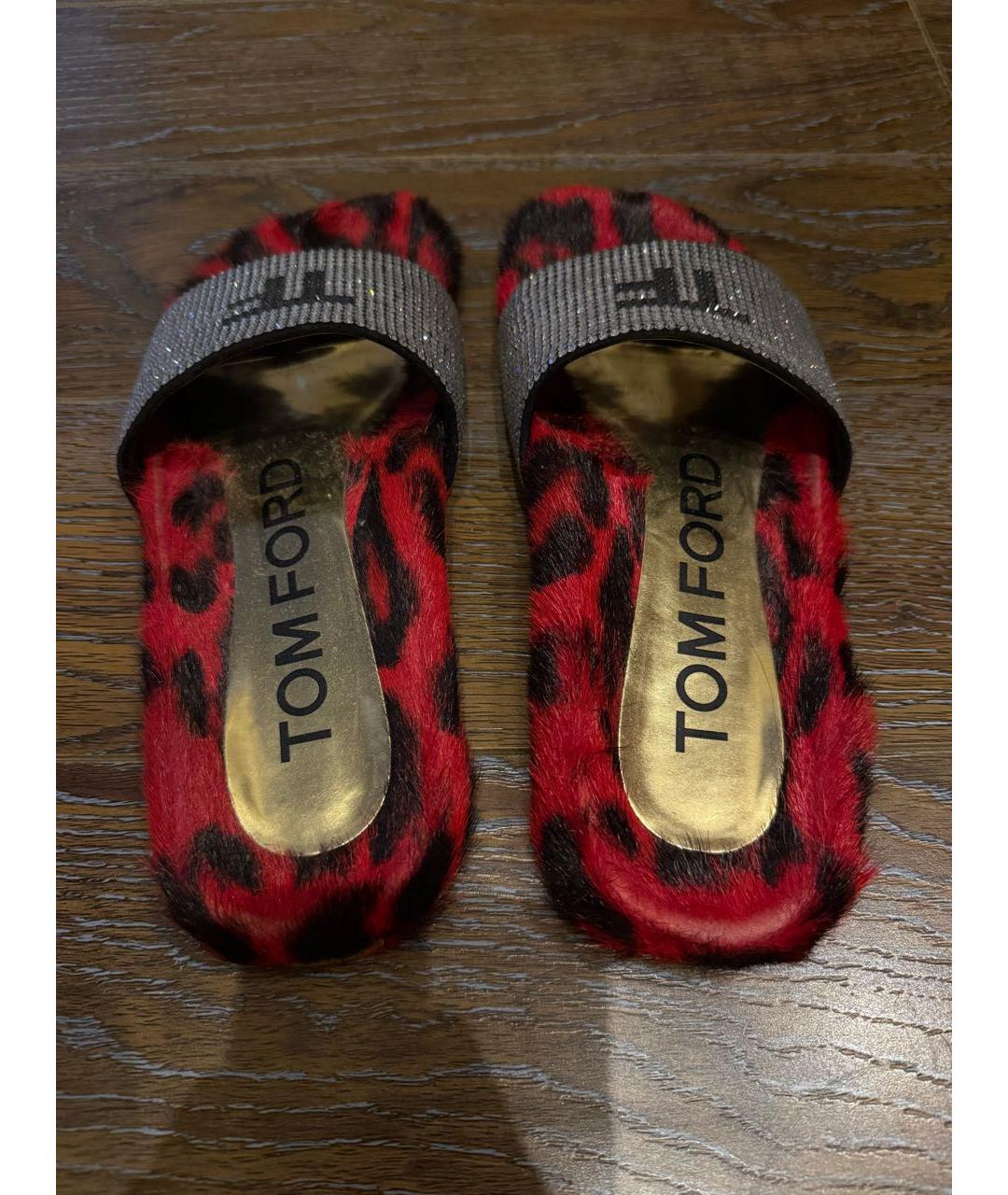 TOM FORD Красные шлепанцы, фото 7