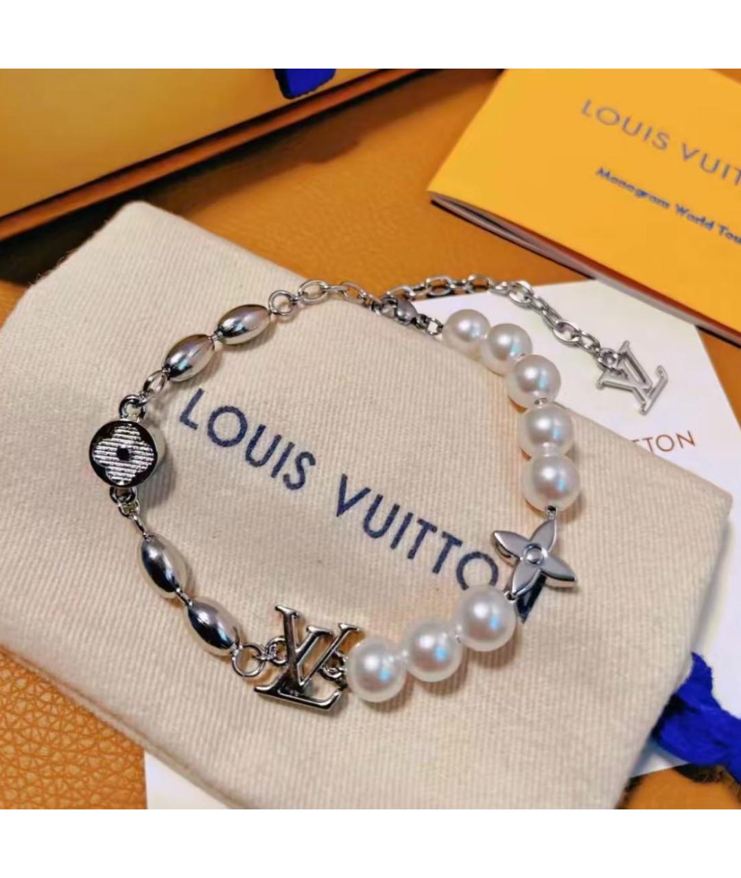 LOUIS VUITTON Белый латунный браслет, фото 2