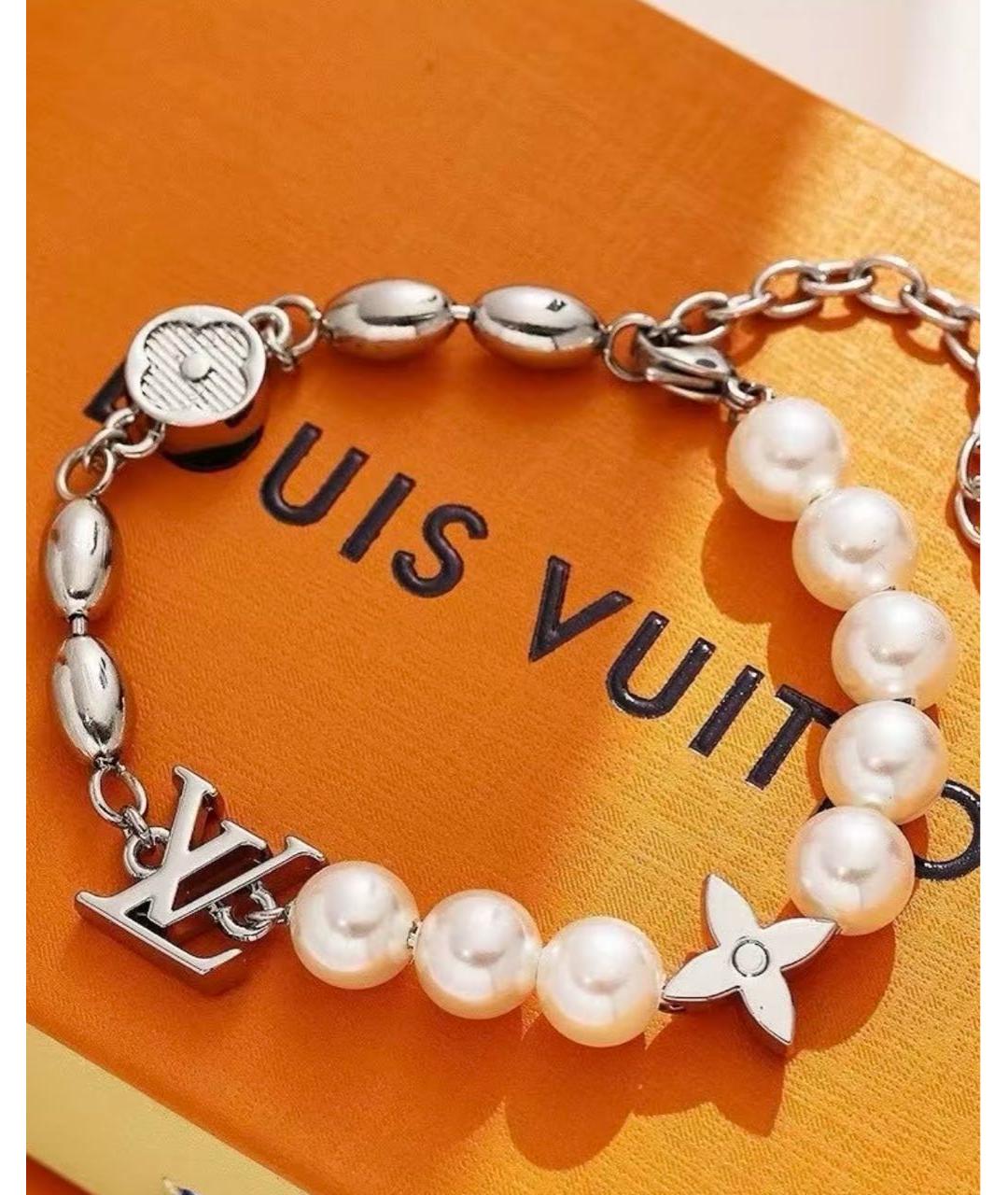 LOUIS VUITTON Белый латунный браслет, фото 3