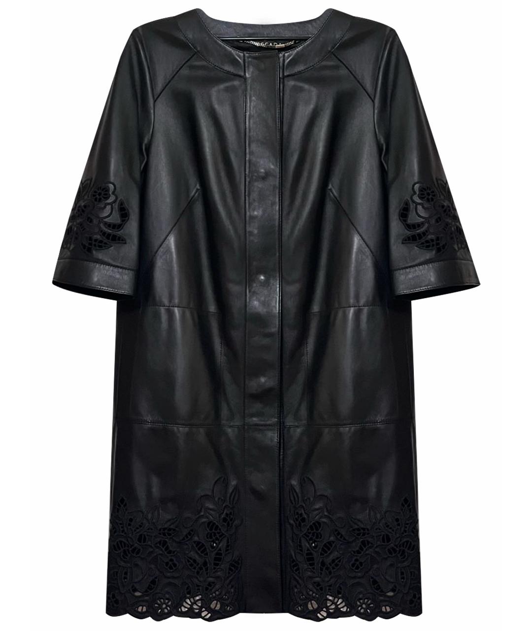 ESCADA Черное кожаное пальто, фото 1