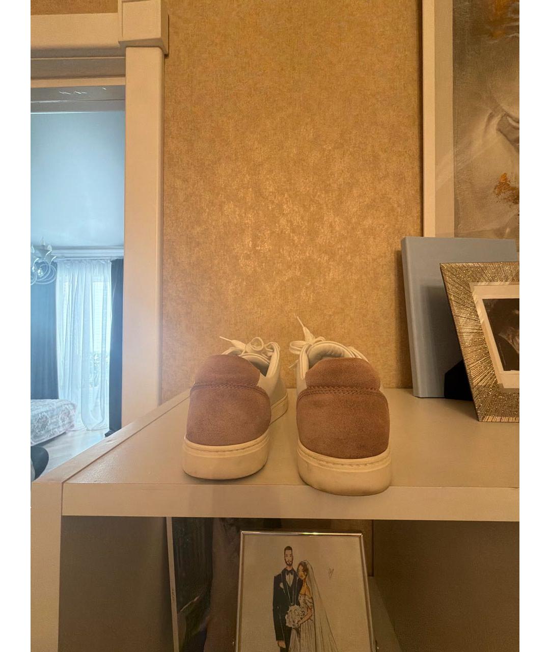 DOLCE&GABBANA Белые кожаные кеды, фото 4