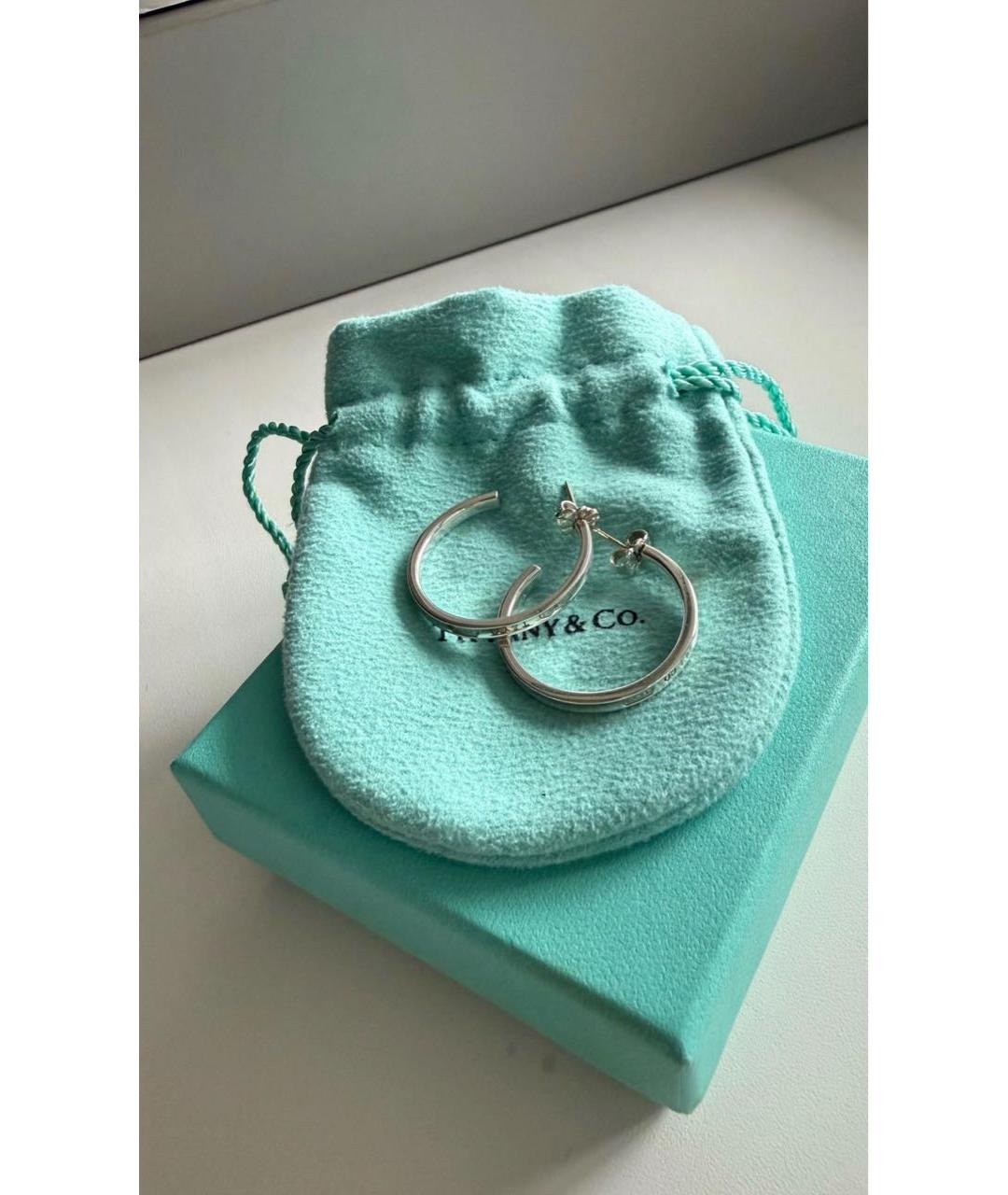 TIFFANY&CO Белые серебряные серьги, фото 4