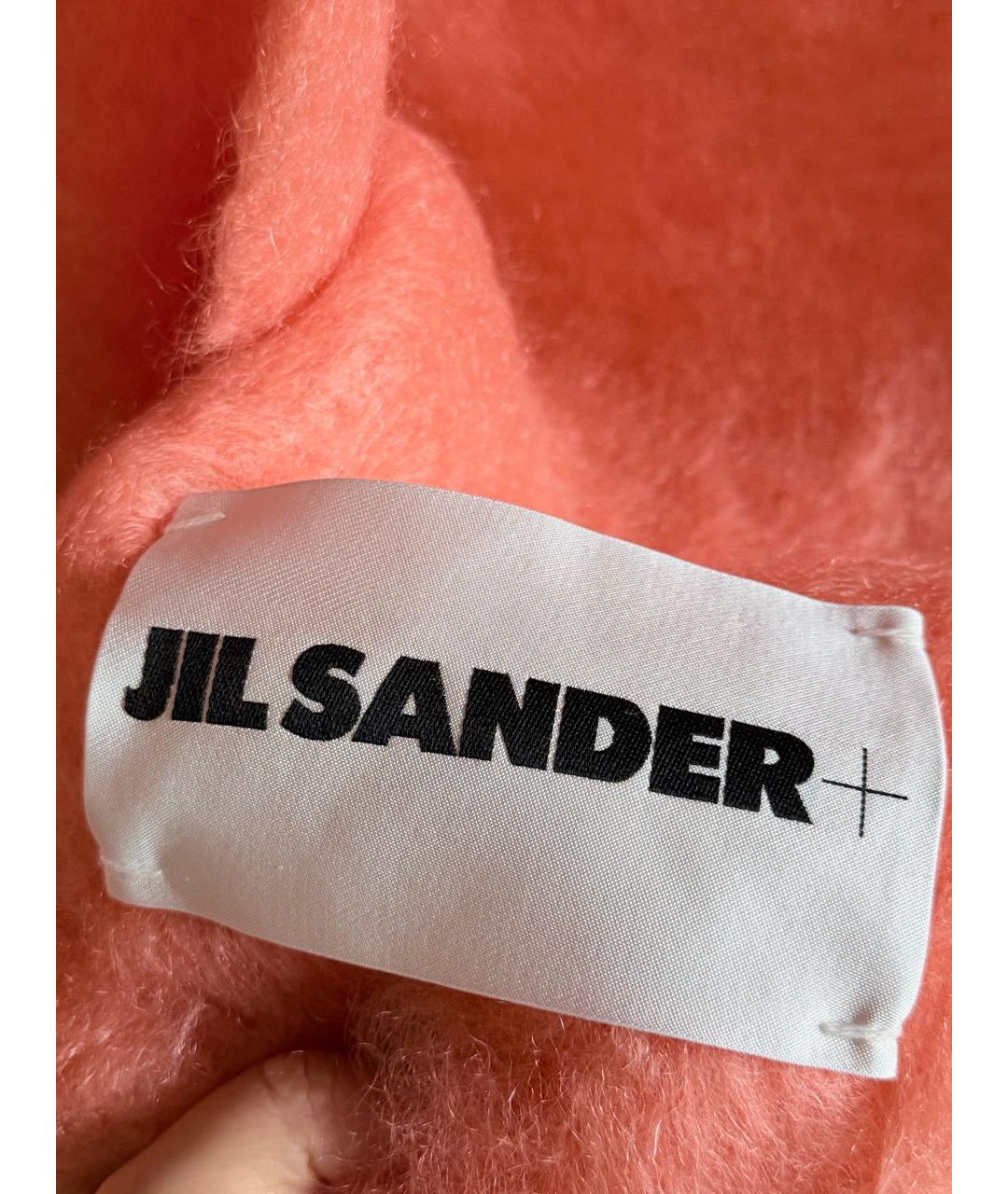 JIL SANDER Коралловый шерстяной шарф, фото 6