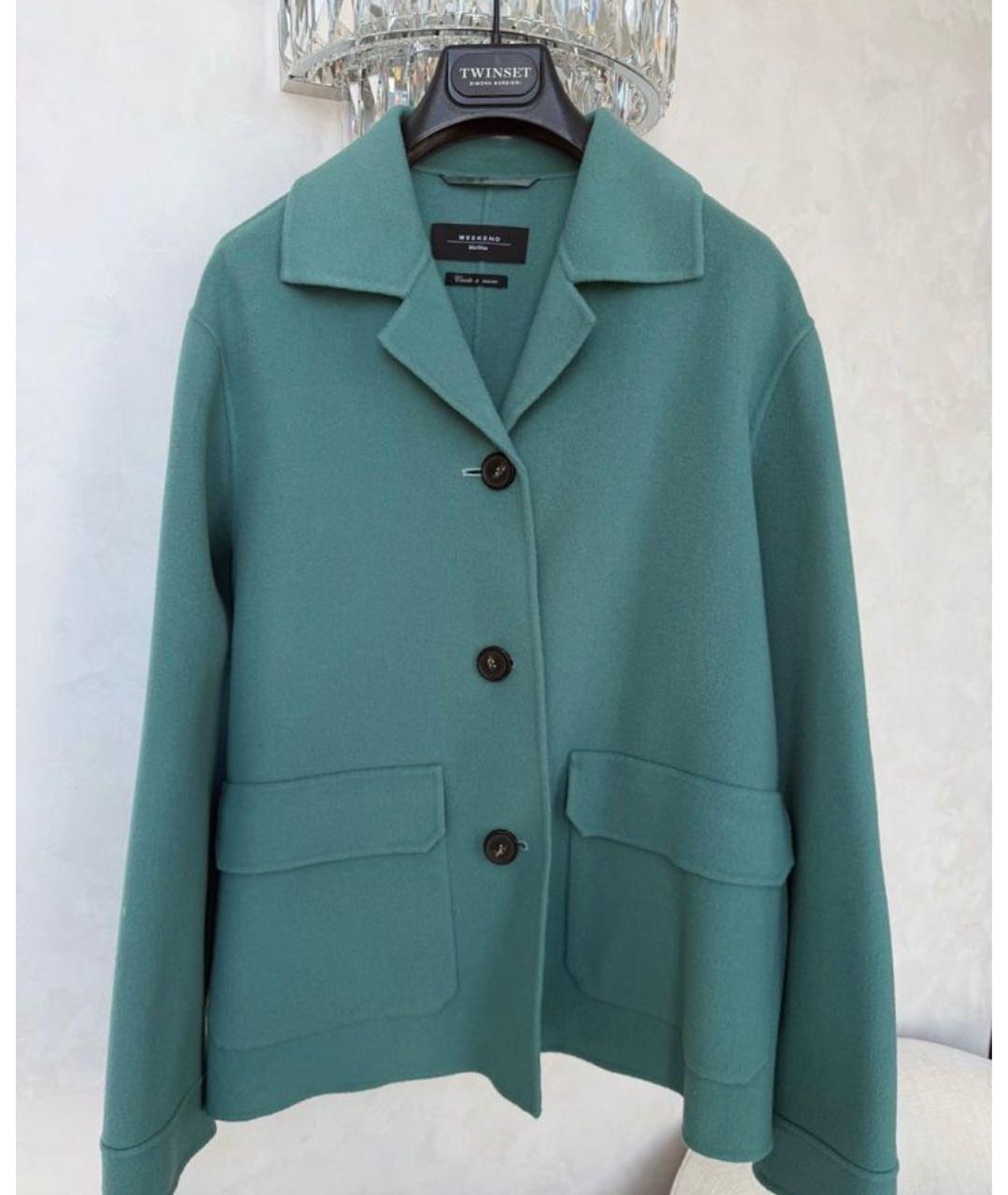 MAX MARA Бирюзовое шерстяное пальто, фото 7