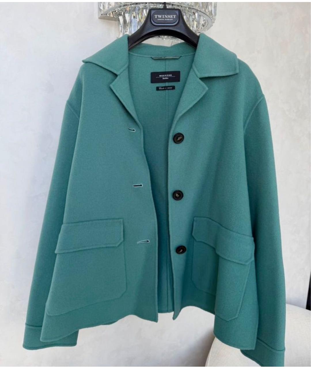 MAX MARA Бирюзовое шерстяное пальто, фото 2