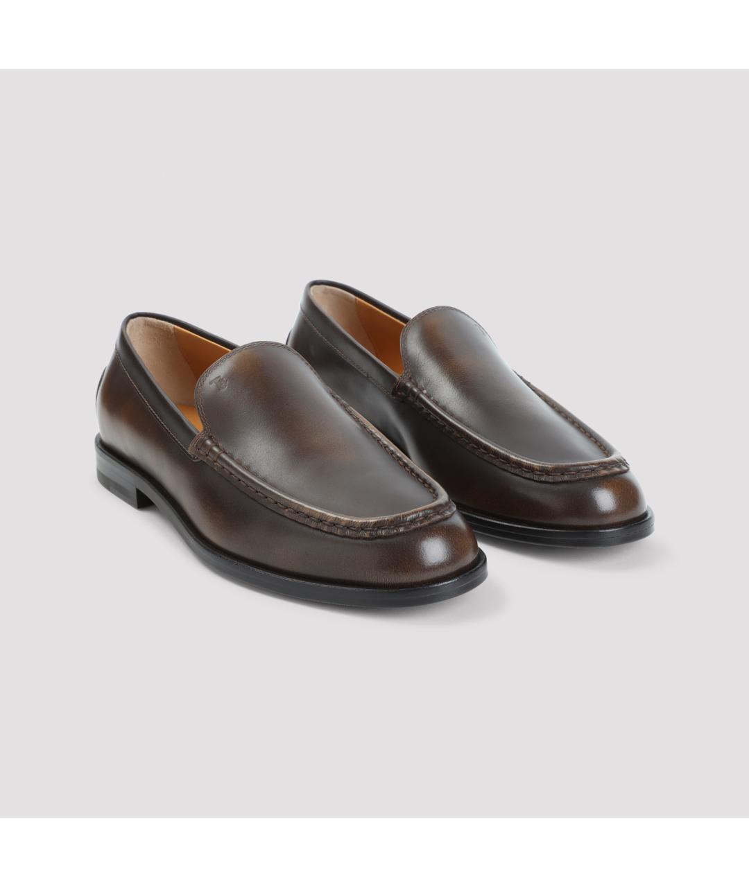 TOD'S Коричневые кожаные лоферы, фото 4