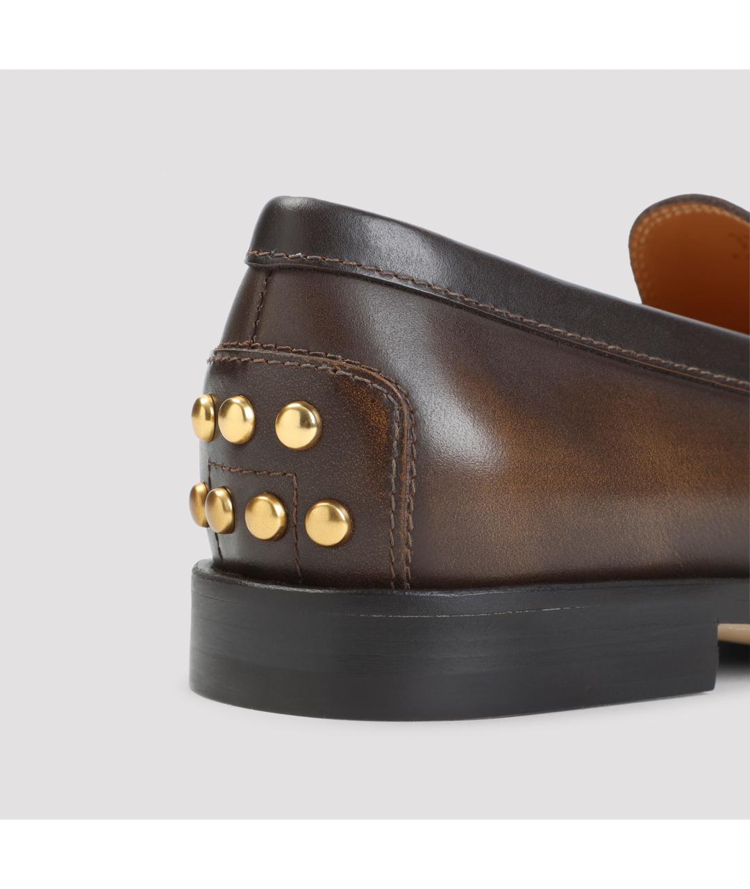 TOD'S Коричневые кожаные лоферы, фото 5
