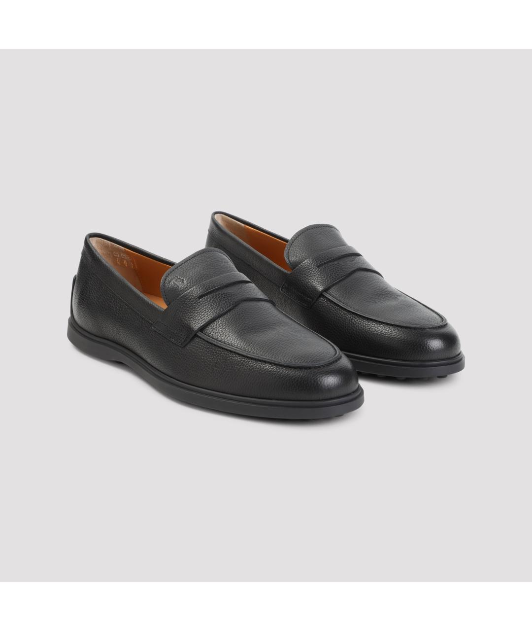 TOD'S Черные кожаные лоферы, фото 4