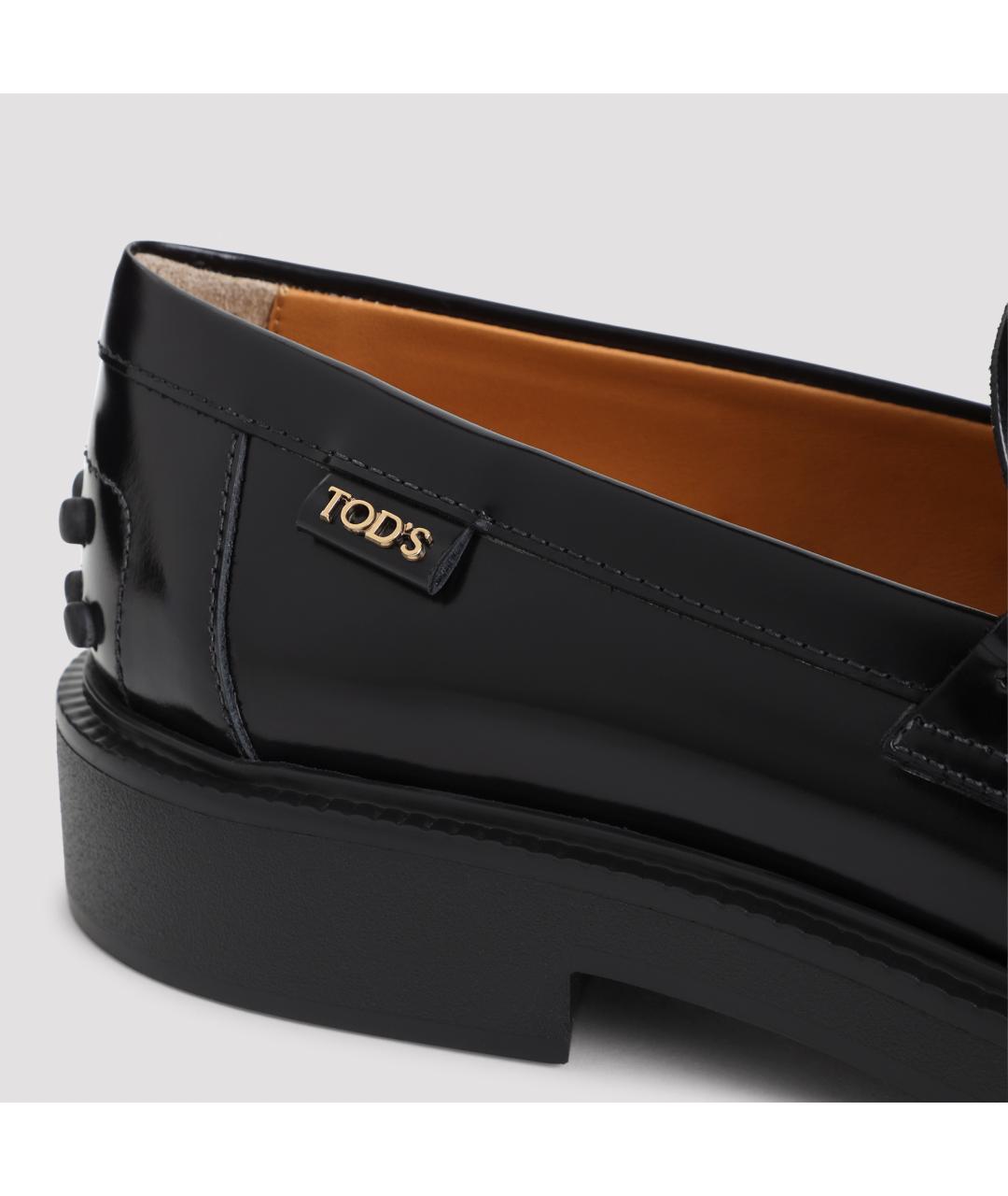 TOD'S Черные кожаные лоферы, фото 5