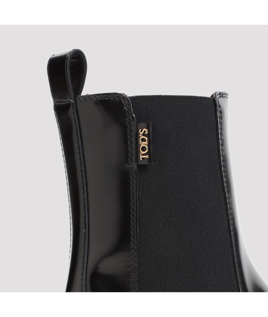 TOD'S Черные кожаные ботинки, фото 4