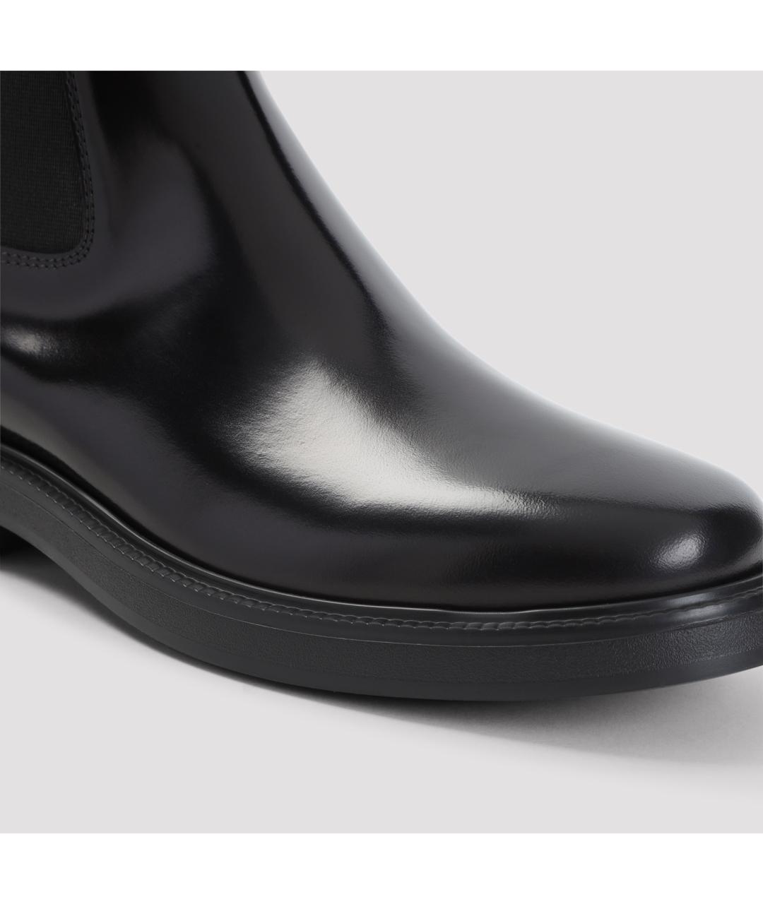 TOD'S Черные кожаные ботинки, фото 5