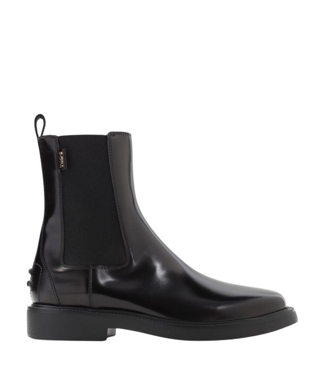 TOD'S Черные кожаные ботинки, фото 1