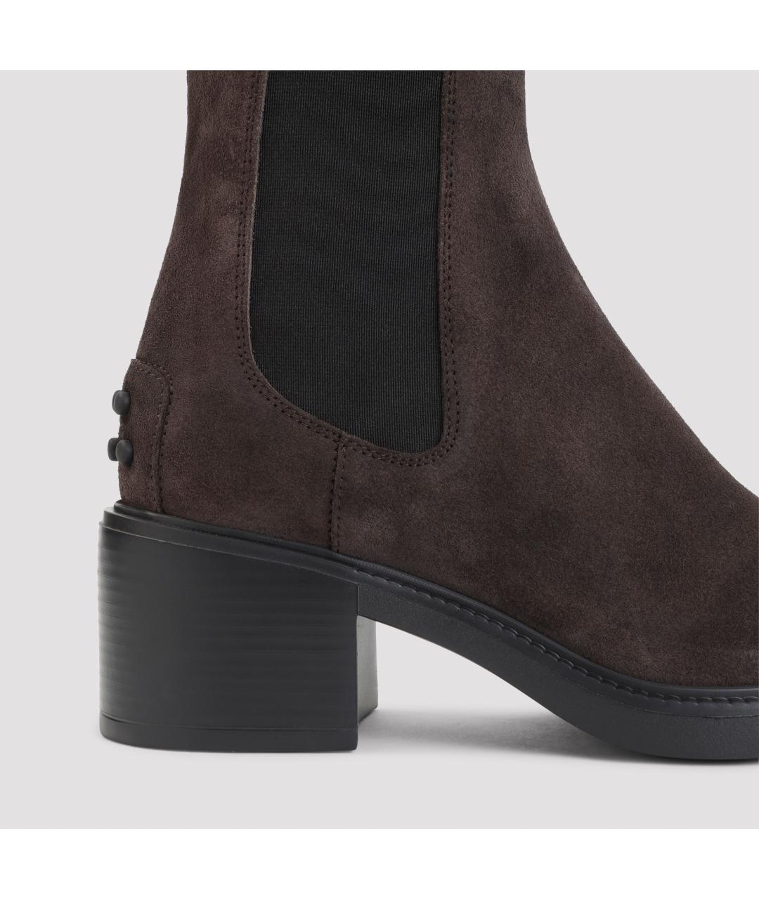 TOD'S Коричневые замшевые ботинки, фото 5