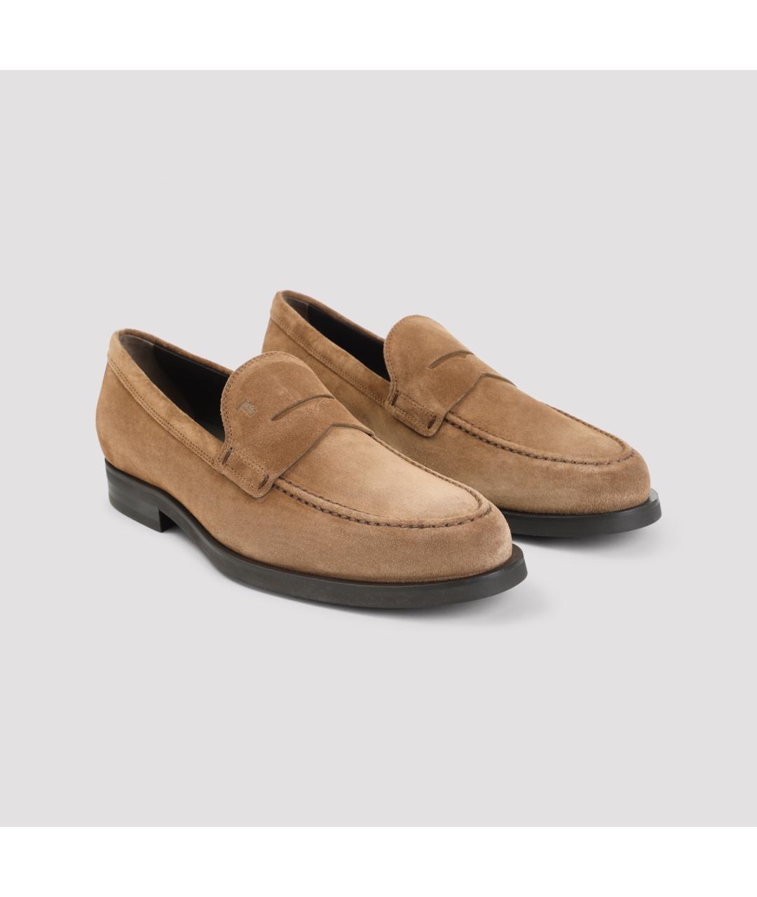 TOD'S Коричневые замшевые лоферы, фото 4
