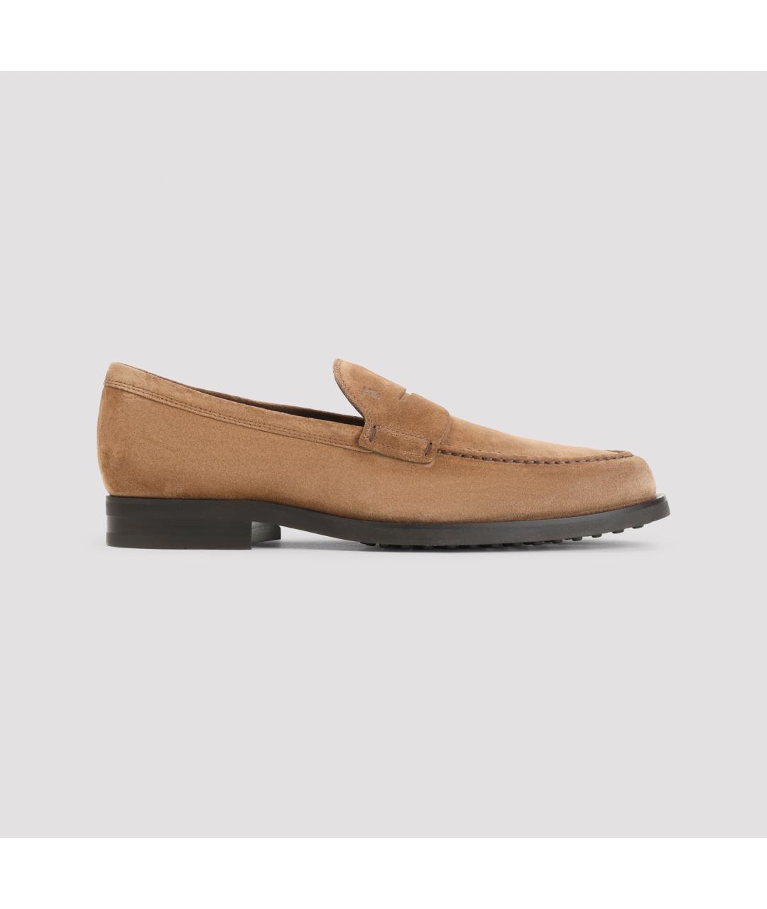 TOD'S Коричневые замшевые лоферы, фото 2