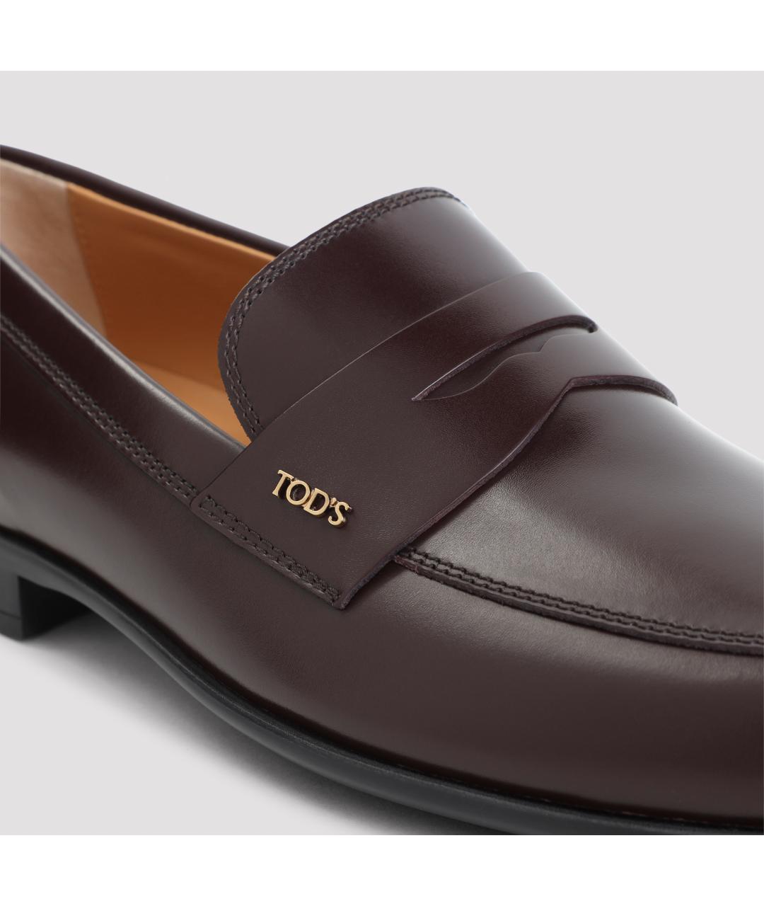TOD'S Коричневые кожаные лоферы, фото 5