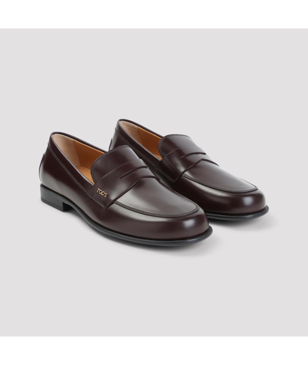TOD'S Коричневые кожаные лоферы, фото 4