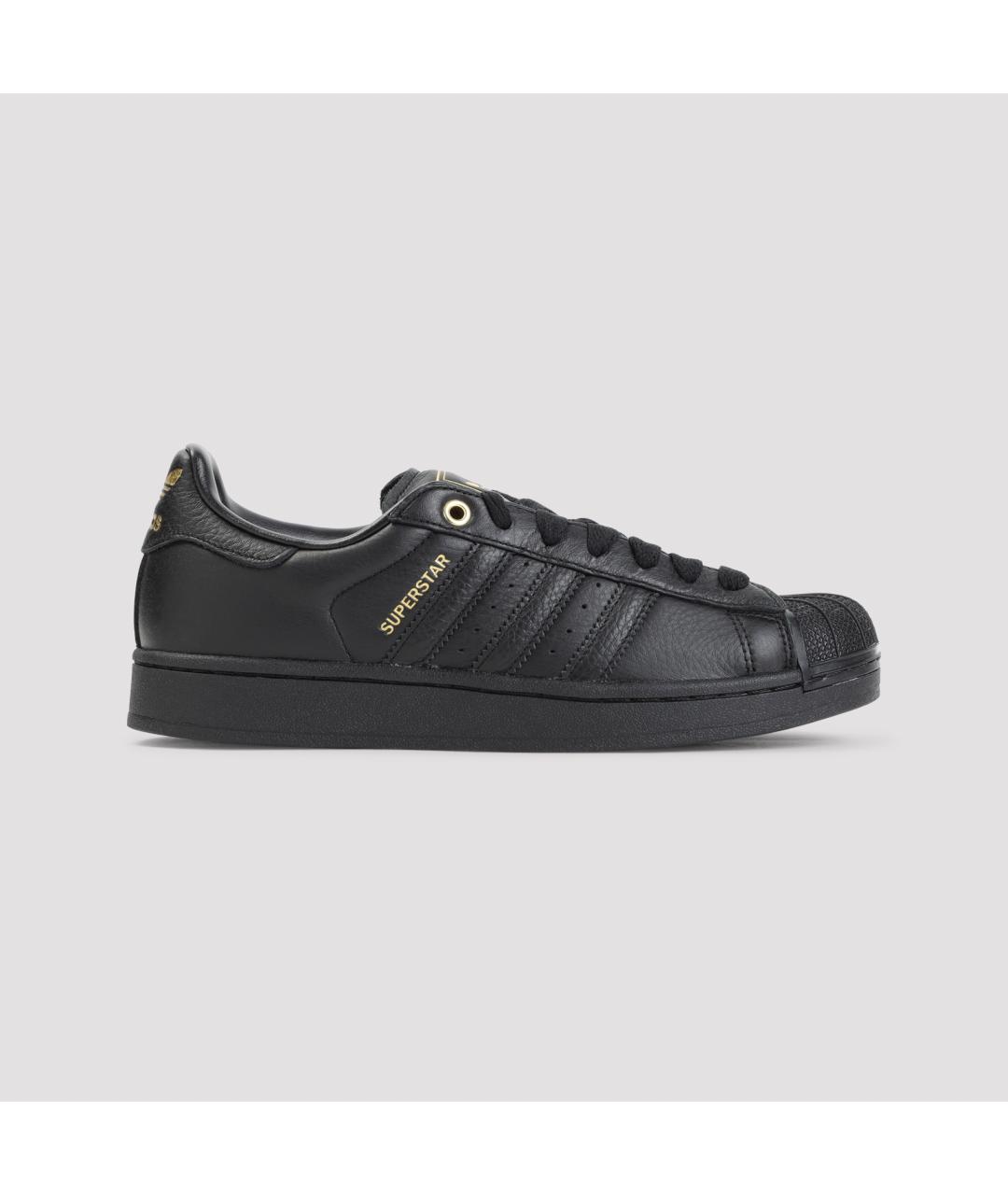 ADIDAS Черные кожаные низкие кроссовки / кеды, фото 2