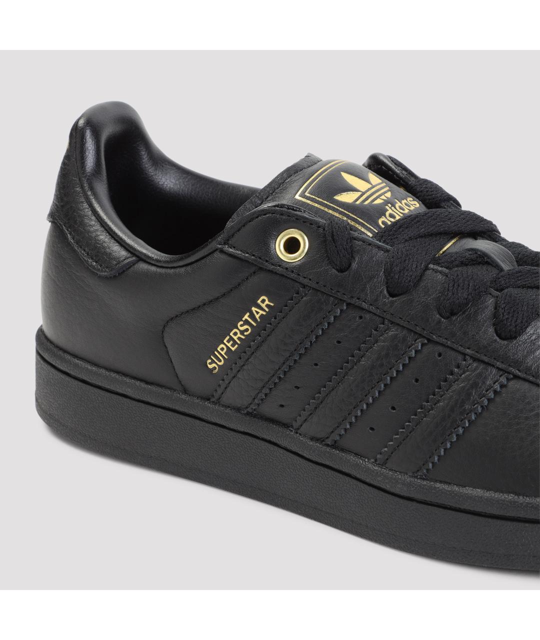 ADIDAS Черные кожаные низкие кроссовки / кеды, фото 5
