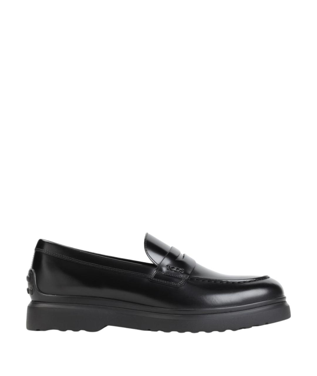 TOD'S Черные кожаные лоферы, фото 1