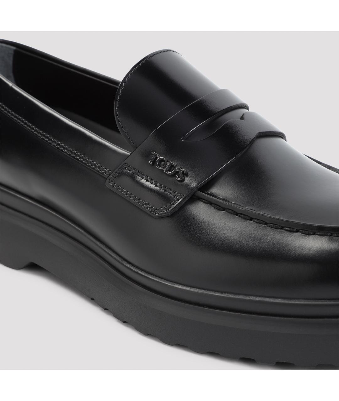 TOD'S Черные кожаные лоферы, фото 5