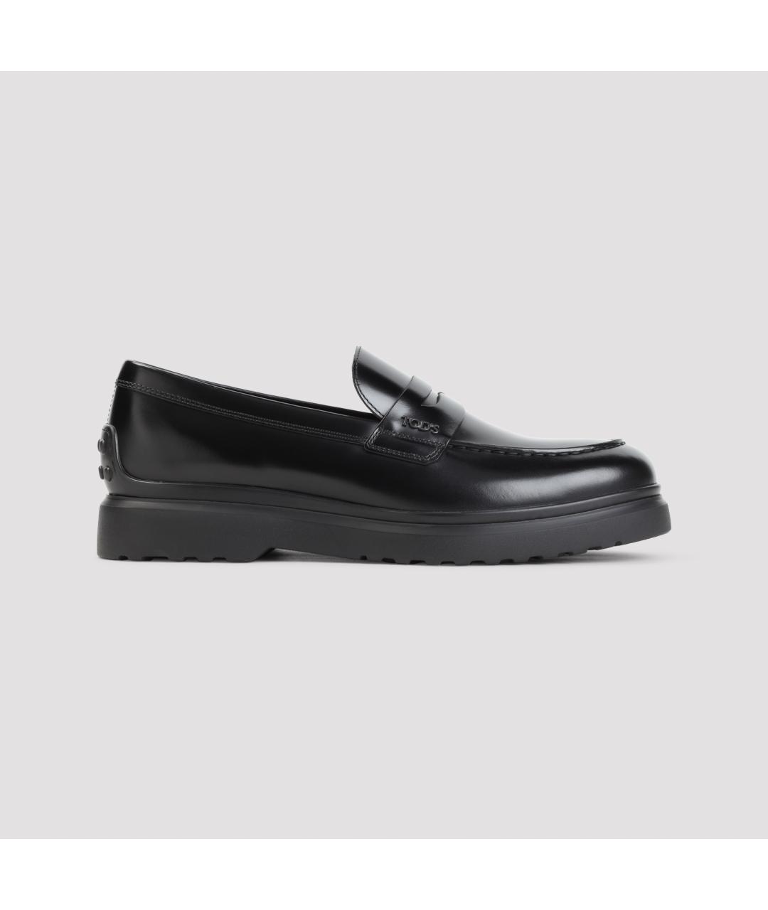 TOD'S Черные кожаные лоферы, фото 2