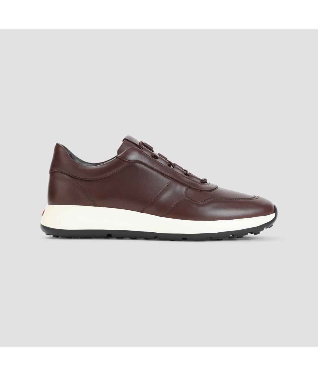 TOD'S Коричневые кожаные низкие кроссовки / кеды, фото 2