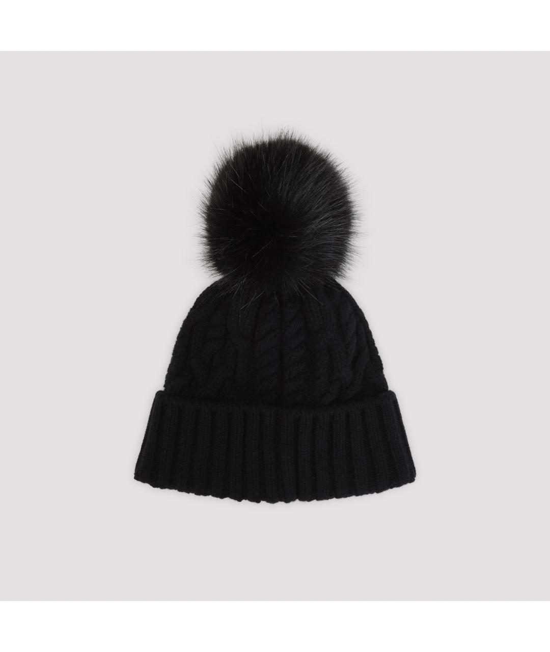 MONCLER Черная синтетическая шапка, фото 3