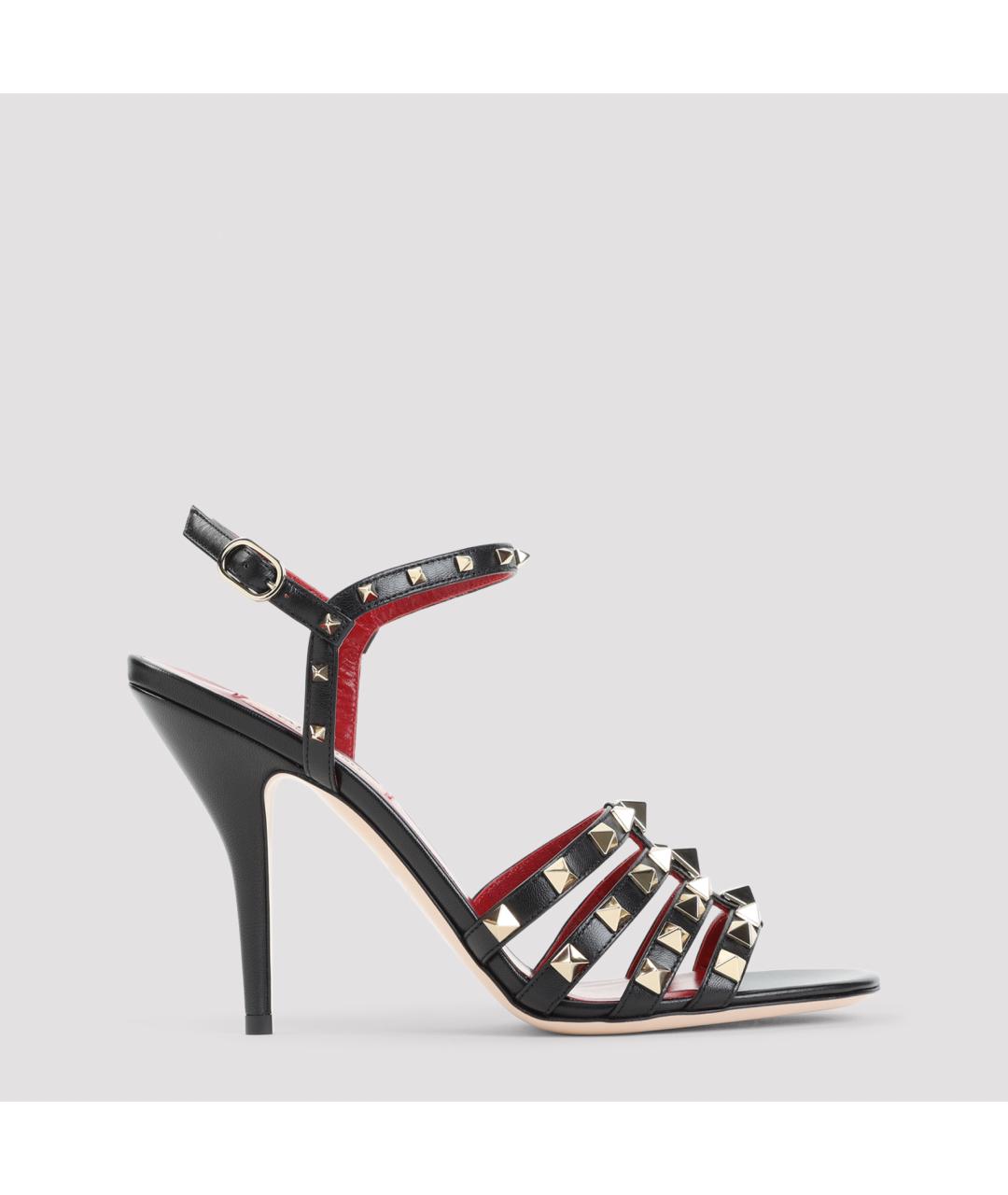 VALENTINO Черные кожаные босоножки, фото 7