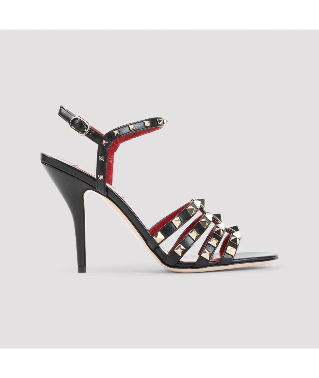 VALENTINO Черные кожаные босоножки, фото 3