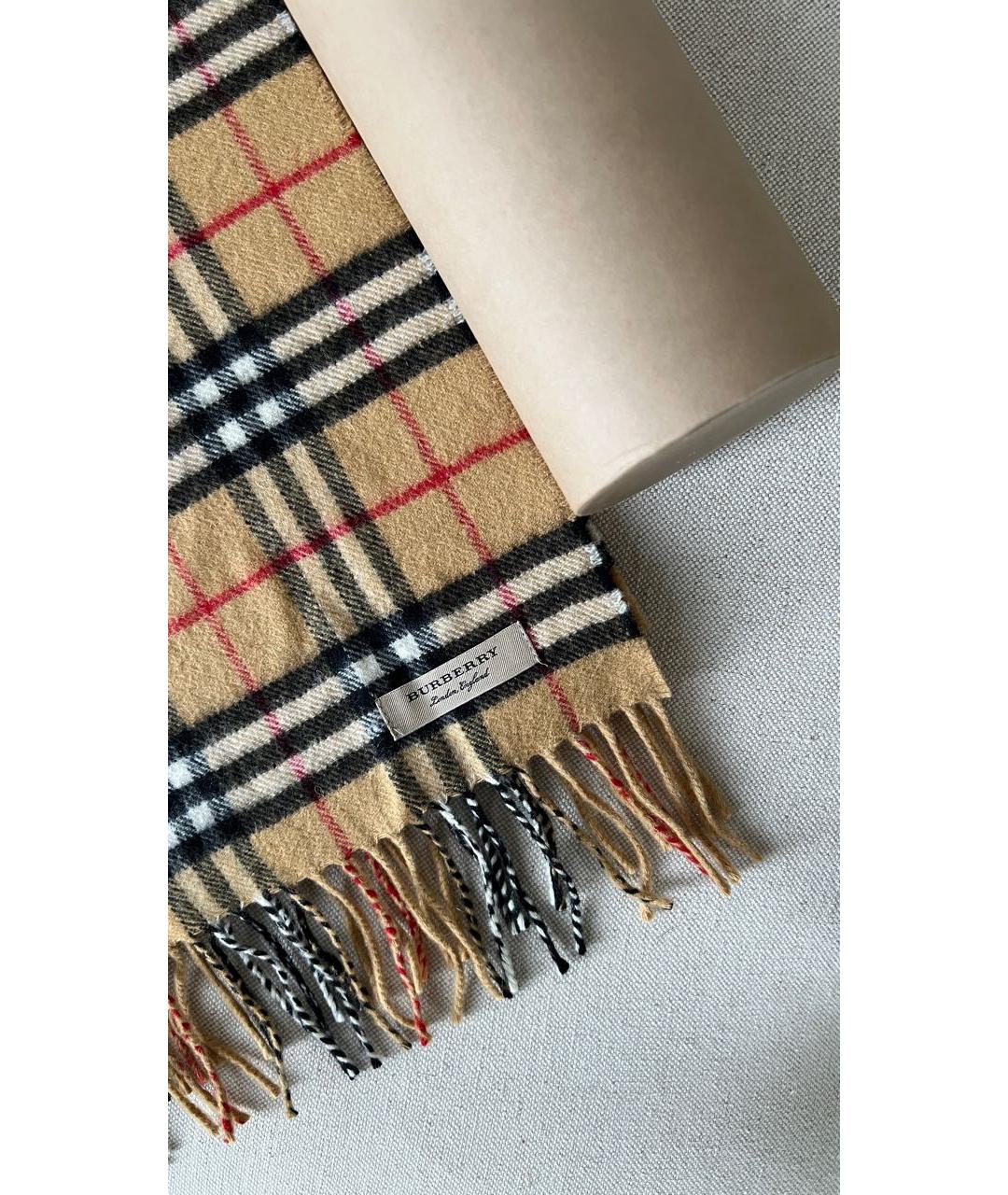 BURBERRY Бежевый кашемировый шарф, фото 2