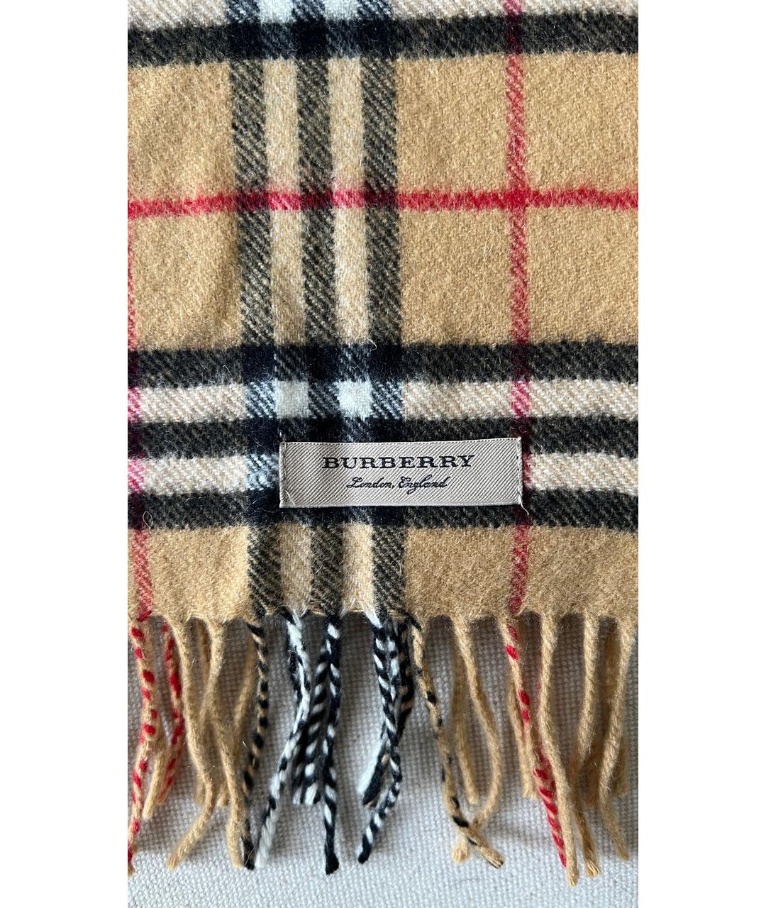 BURBERRY Бежевый кашемировый шарф, фото 3