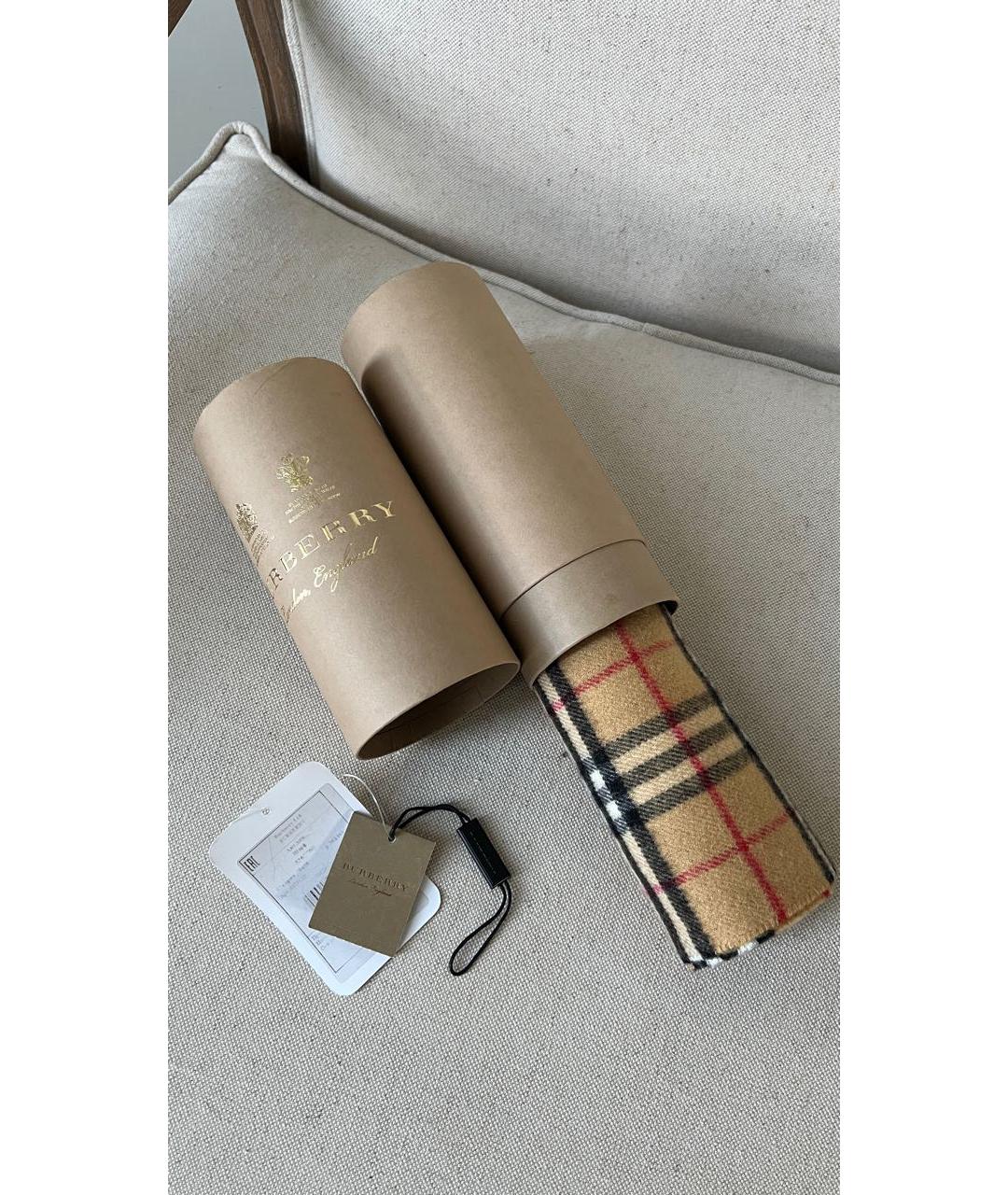 BURBERRY Бежевый кашемировый шарф, фото 5