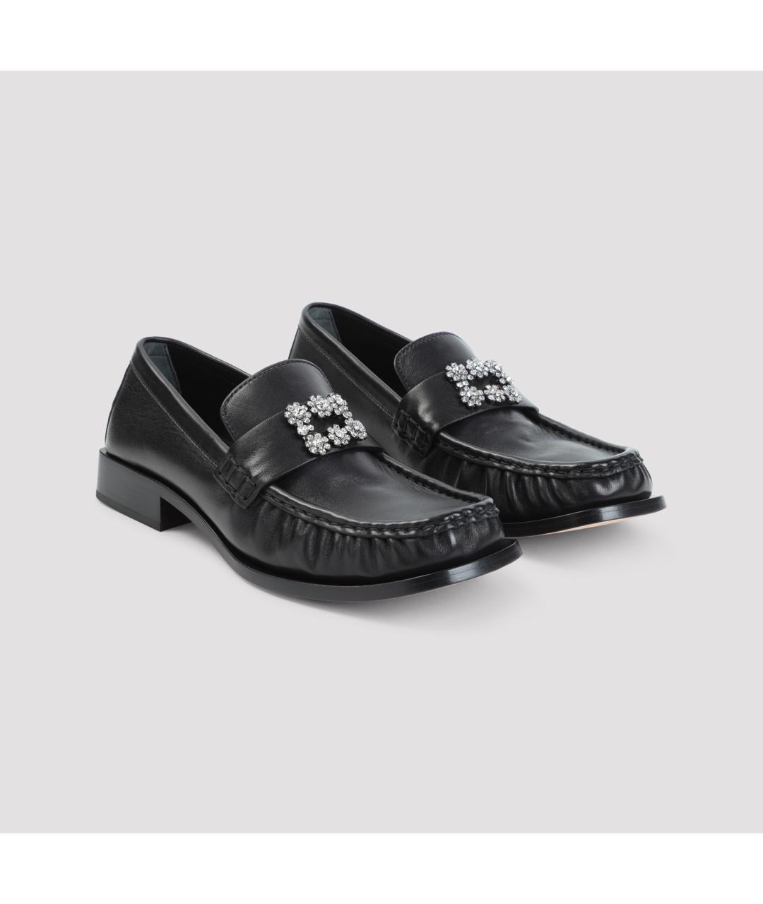 ROGER VIVIER Черные кожаные лоферы, фото 4