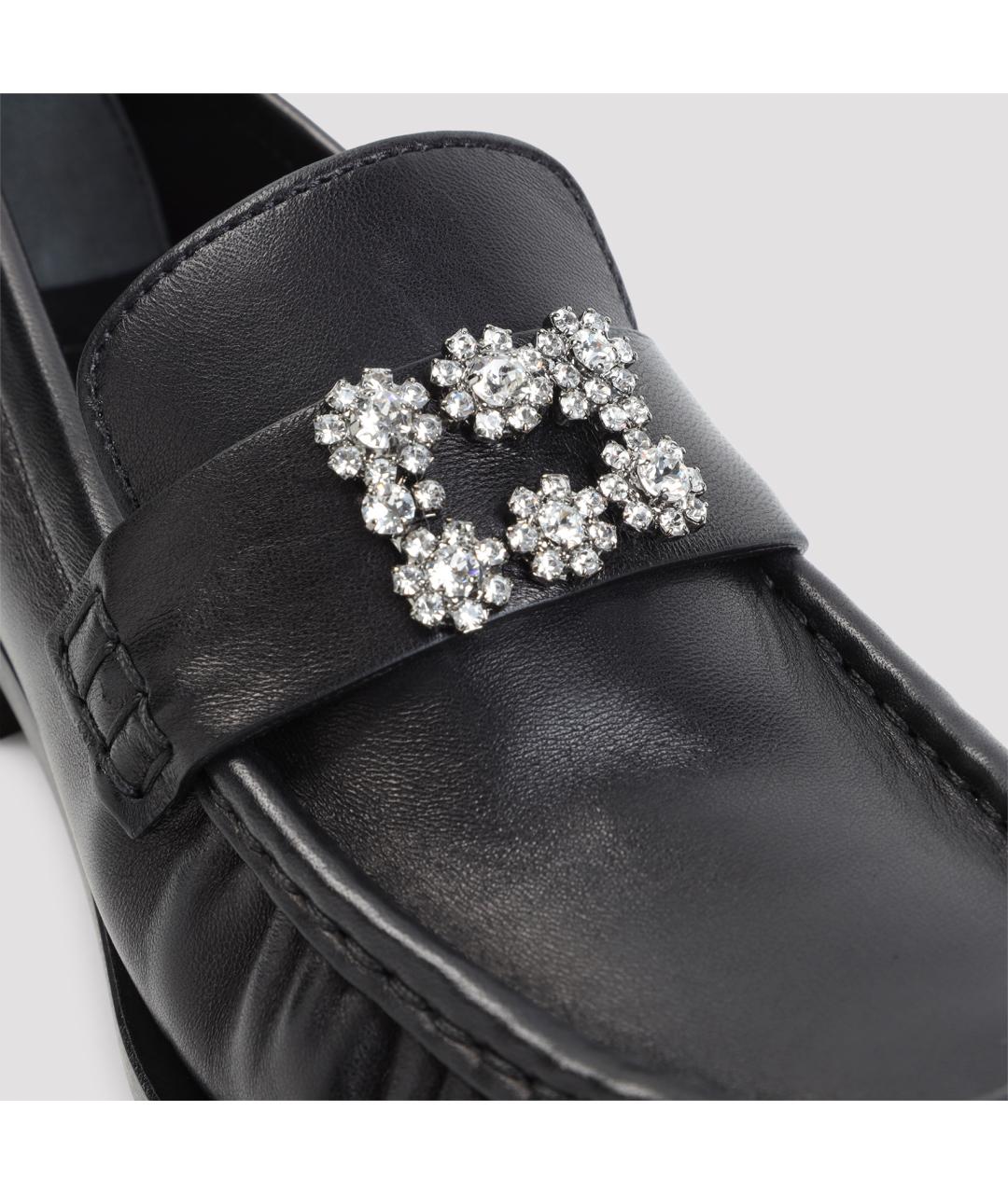 ROGER VIVIER Черные кожаные лоферы, фото 5