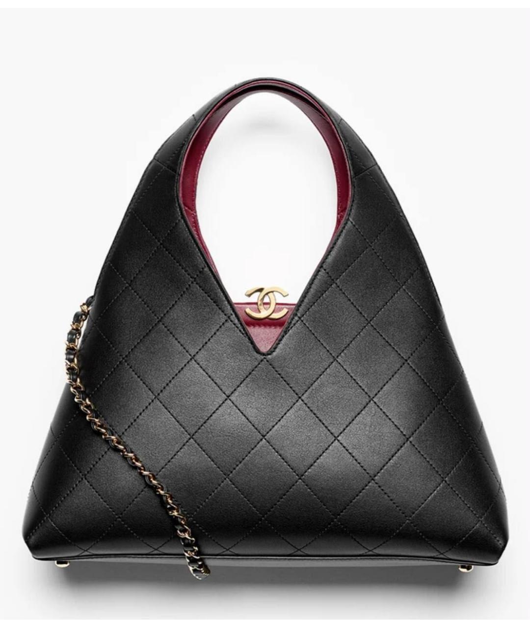 CHANEL Черная кожаная сумка с короткими ручками, фото 6
